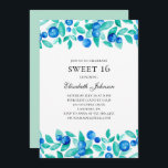 Convites Airelas doces 16. 16.º aniversário da Casa da Moed<br><div class="desc">Doce convite de 16 anos com mirtilos. Entre em contato comigo,  por favor,  se precisar de itens adicionais.</div>