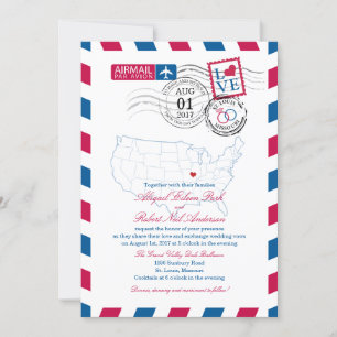 Convites Airmail Missouri Wedding
