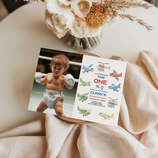 Convites Airplane Boy 1st Birthday | Fun Sky Theme Party (Criador carregado)