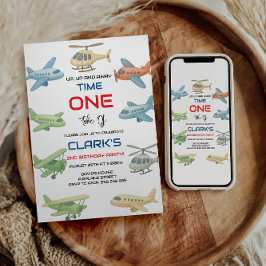 Convites Airplane Boy 1st Birthday | Fun Sky Theme Party