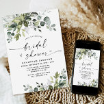 Convites Airy Eucalyptus Greenery Boho Chá de panela Rustic<br><div class="desc">Disponível em versão digital e impressa para atender às suas necessidades. Obtenha-o instantaneamente em um download digital que você pode levar para sua impressora local ou escolher entre vários tipos de cartolina para versões impressas. Você também pode encontrar sinalização correspondente e outro decorador que corresponda a este design. Veja o...</div>