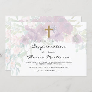 Convites Airy Floral com confirmação cruzada