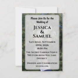 Convites Airy Outdoor Wedding Invitation with White Roses