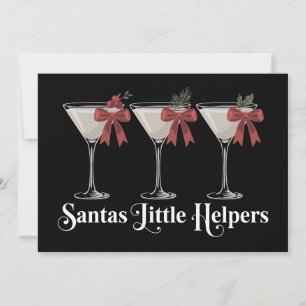 Convites Ajudantes de Natal do Papai Noel Martini de Natal