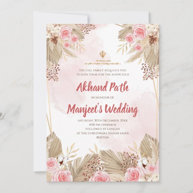 Convites Akhand Path digital convida & Sukhmani Sahib path (Frente)