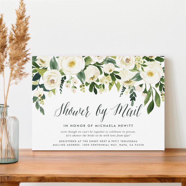 Convites Alabaster Floral Bridal ou Chá de fraldas por Mail (Criador carregado)