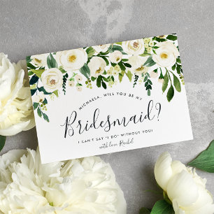 Convites Alabaster Floral É Minha Placa De Bridesmaid