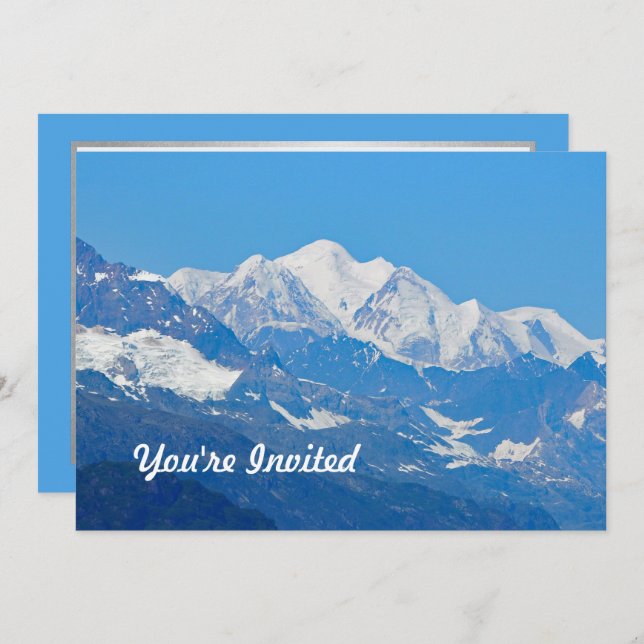 Convites Alaska Snow Mountain Photo Birthday (Frente/Verso)