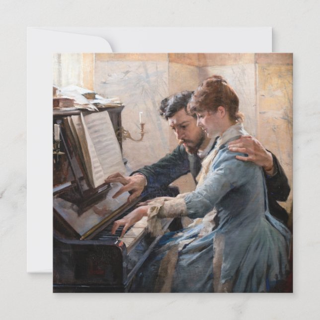 Convites Albert Edelsense - Tocando o Piano (Frente)