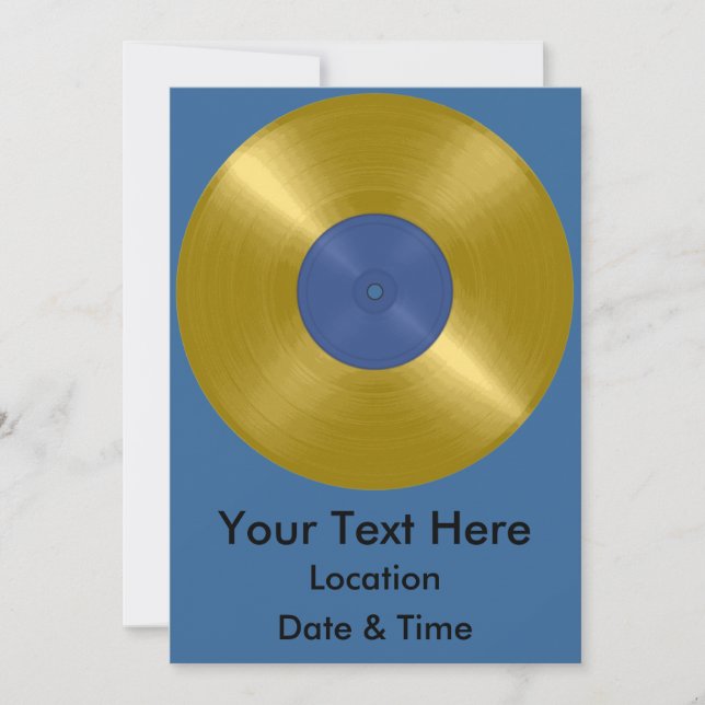Convites Álbum de Vinil Dourado (Frente)