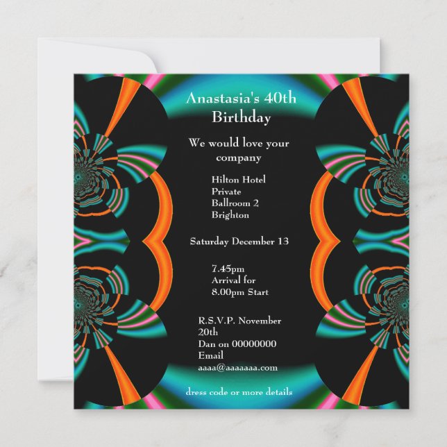 Convites Álbuns de Abstrato Verde de Aniversário (Frente)