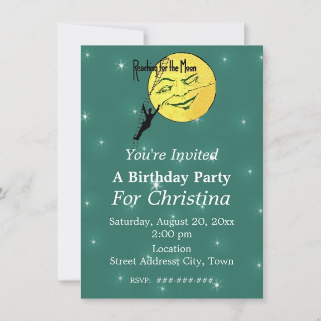 Convites Alcance para as Estrelas Brancas do Homem-Escada d (Frente)