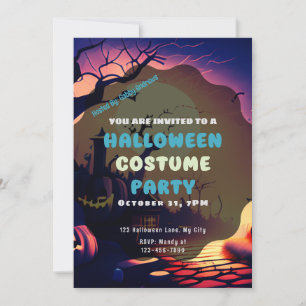 Convites Aldeia Assustadora Jack-O'Lanterns Vintage Hallowe