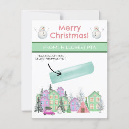 Convites Aldeia de Natal Pastel, doação personalizada