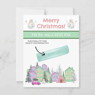 Convites Aldeia de Natal Pastel, doação personalizada