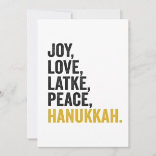 Convites Alegria Amor Latkes Paz Hanukkah Divertido Judaico