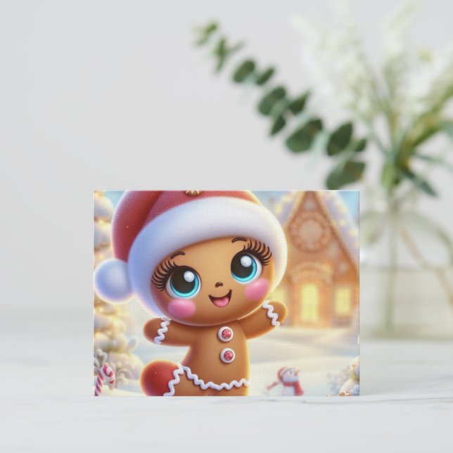 Convites Alegria das Festas de Gingerbread (Em pé/Frente)