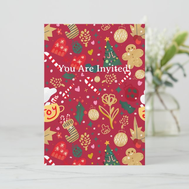 Convites Alegria de Natal (Em pé/Frente)