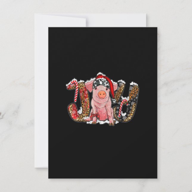 Convites Alegria De Natal Com O Porco Feliz Xmas_1 (Frente)