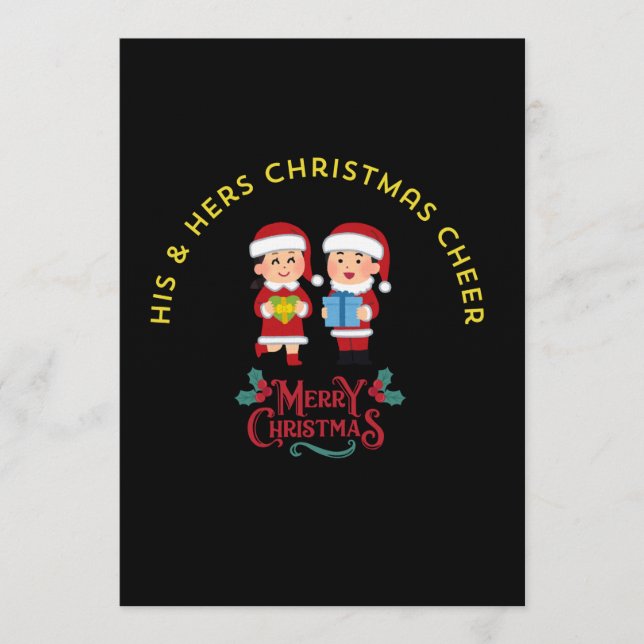 Convites Alegria de Natal dele e dela (Frente)