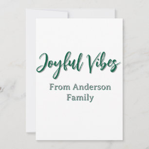 Convites Alegria vibe o nome da família de Natal verde