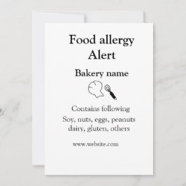 Convites Alerta de alergia de comida adicionar nome texto i