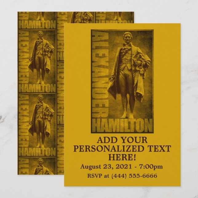 Convites Alexander Hamilton Estatuesco (Frente/Verso)