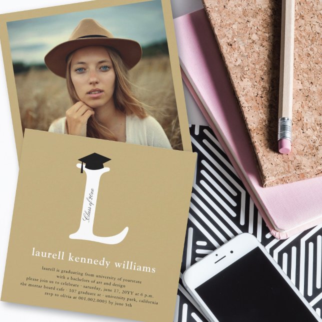 Convites Alfabeto Clássico Monograma L Foto Festa de Format (Criador carregado)