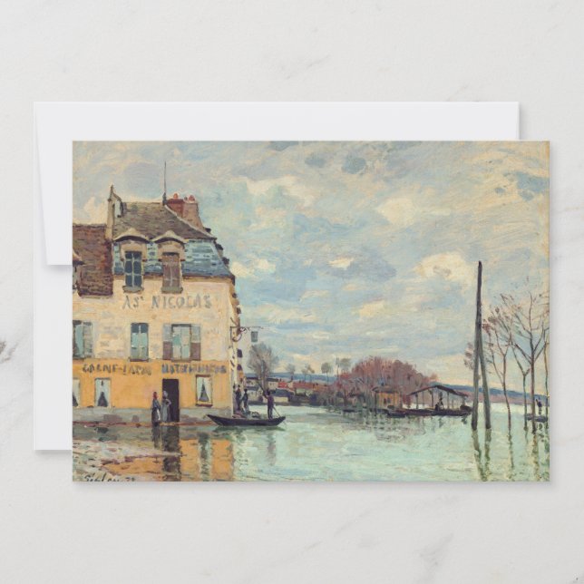 Convites Alfred Sisley - Inundações em Port-Marly 1872 (Frente)