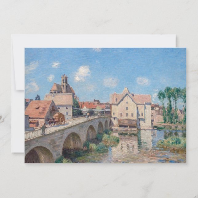 Convites Alfred Sisley trabalho de arte - Le Pont de Moret (Frente)