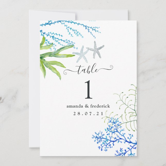 Convites algas marinhas náuticas (Frente)