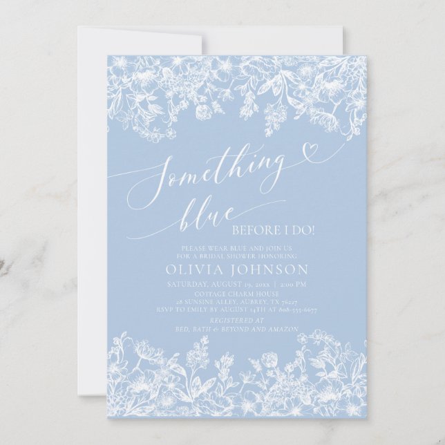 Convites Algo Azul Antes de Convidar o Chá de panela (Frente)