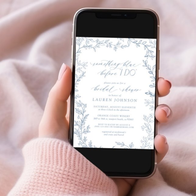 Convites Algo Azul Antes De Eu Fazer Chá de panela Botânico (Criador carregado)