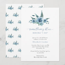 Convites Algo Azul Antes De Eu Fazer Chá de panela Floral