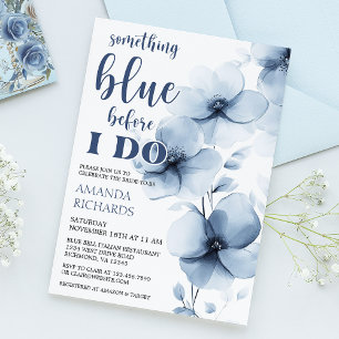 Convites Algo Azul Antes De Eu Fazer Chá de panela Floral
