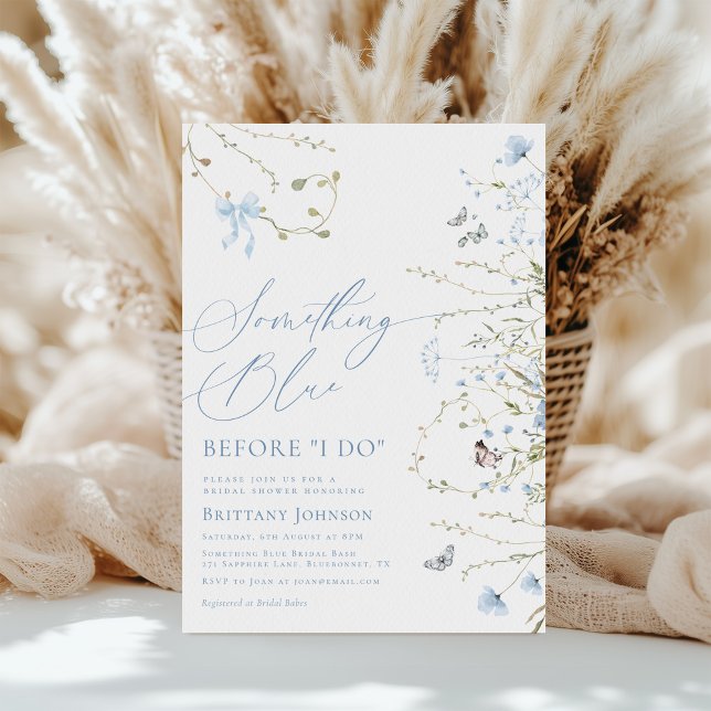 Convites Algo Azul Antes De Eu Fazer Chá de panela Floral (Criador carregado)