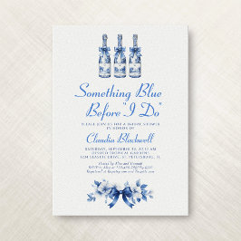 Convites Algo Azul Antes De Eu Fazer Chá de panela Francês