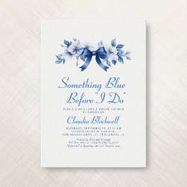 Convites Algo Azul Antes De Eu Fazer Chá de panela Francês