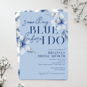 Convites Algo Azul Antes de Eu Fazer Flor Azul Nupcial