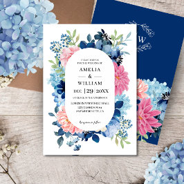 Convites Algo azul antes de eu fazer o casamento floral