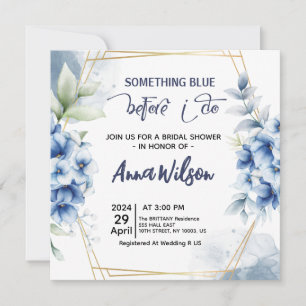 Convites Algo Azul Antes de Fazer chá de Bebê de Hortênsia