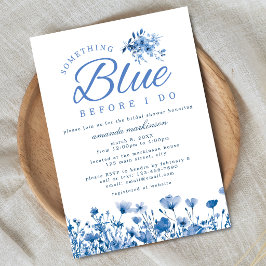 Convites Algo Azul Antes de Fazer Chuveiro Floral de Noiva