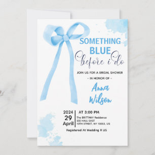 Convites Algo Azul Antes do Meu Casamento Chá de Noiva