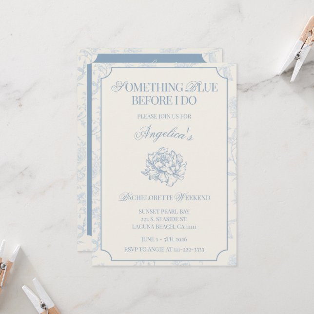 Convites Algo Azul Antes do Meu Itinerário de Despedida de  (Frente/Verso In Situ)