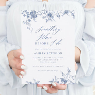 Convites Algo Azul Antes que eu faça Chá de panela