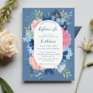 Convites Algo azul antes que eu faça chá de panela