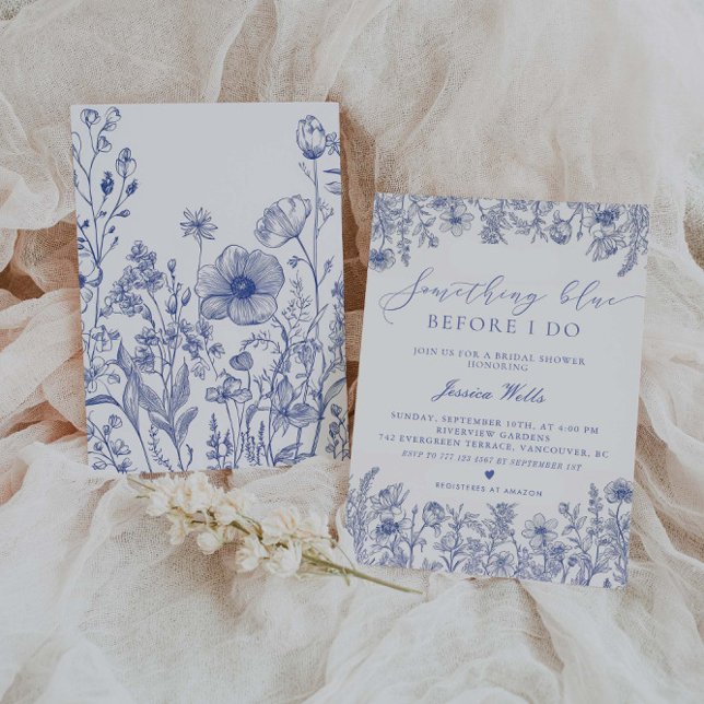 Convites Algo Azul Antes que eu faça Chá de panela (Criador carregado)