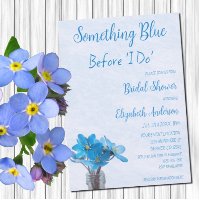 Convites Algo Azul Antes Que Eu Faça Chá de panela (Criador carregado)