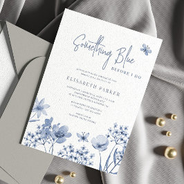 Convites Algo azul antes que eu faça chá de panela floral