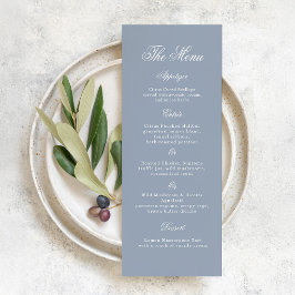 Convites Algo Azul Cardápio de Casamento Azul Empoeirado El